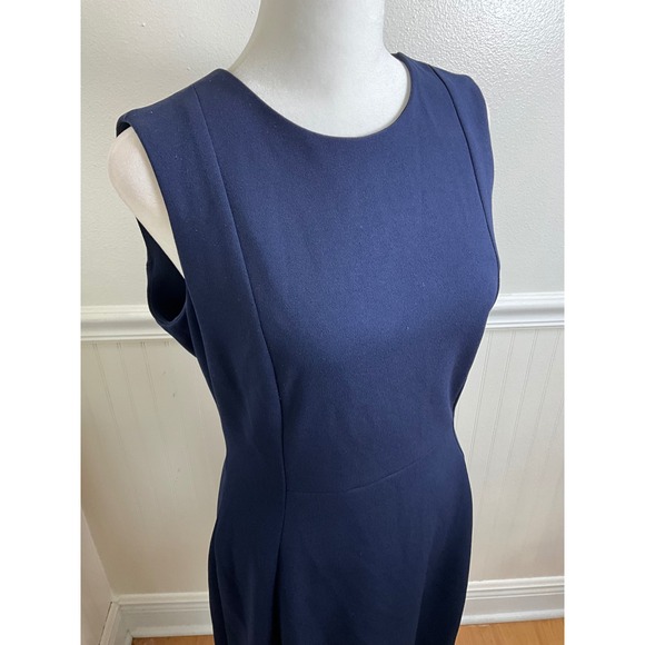 Calvin Klein‎ Navy Blue Sleeveless Sheath Dress Career Work Women Size 8 - Picture 2 of 9